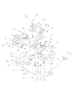 Drive Assembly Diagram and Parts List for M54-KW 53AB5DBW150-23-HP Cub Cadet Lawn Tractor